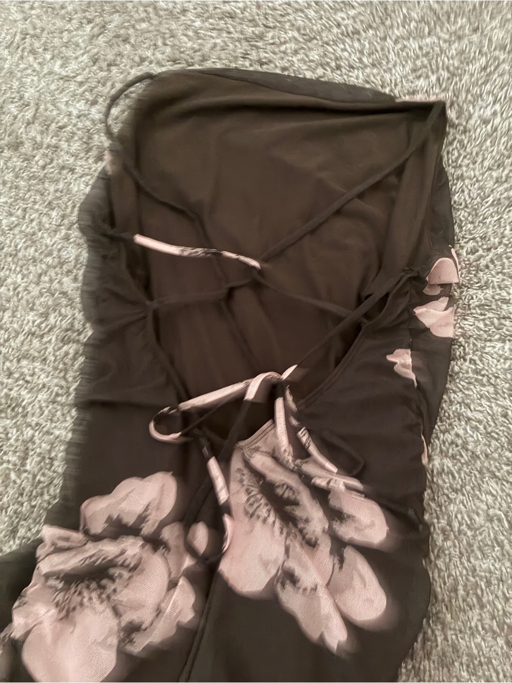 Popular 21 Brown Maxi Dress with Pink Accents